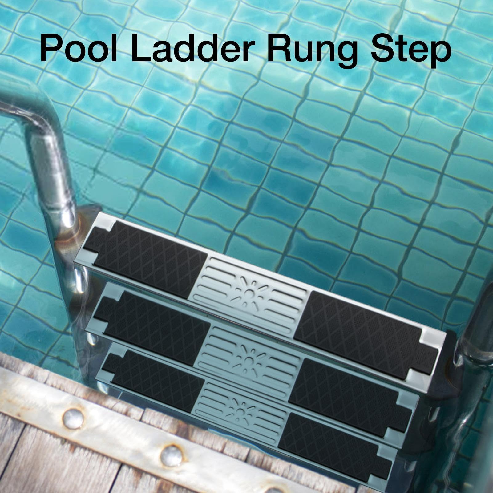 Escalera de piscina de acero inoxidable con almohadilla de goma antideslizante, para empotrar, piscinas y spas