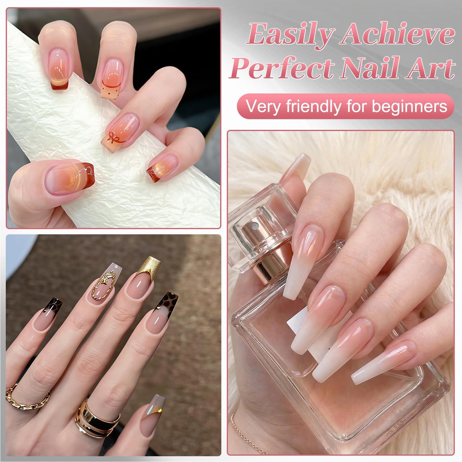 Becellen 180 Piezas Moldes de Uñas Sandwich, 15 Tamaños Sandwich Dual Nails Forms Reutilizables Polygel Uñas Postizas Moldes para Manicura de Extensión(Ballet) — view 8