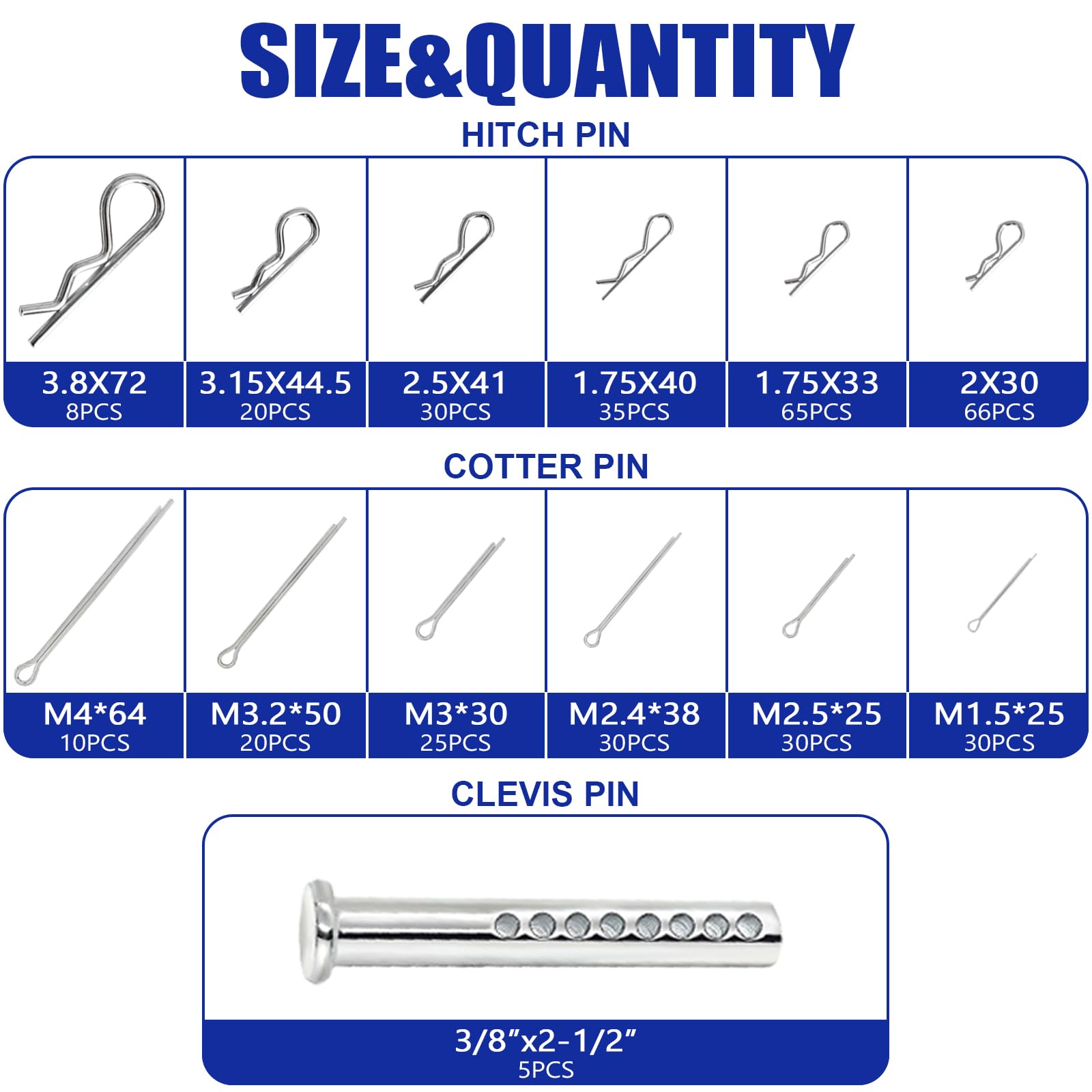 Heavy Duty Pin Kit - 420 PCS for Tractors & Trailers -3 Heavy Duty Pin Kit - 420 PCS for Tractors & Trailers -3