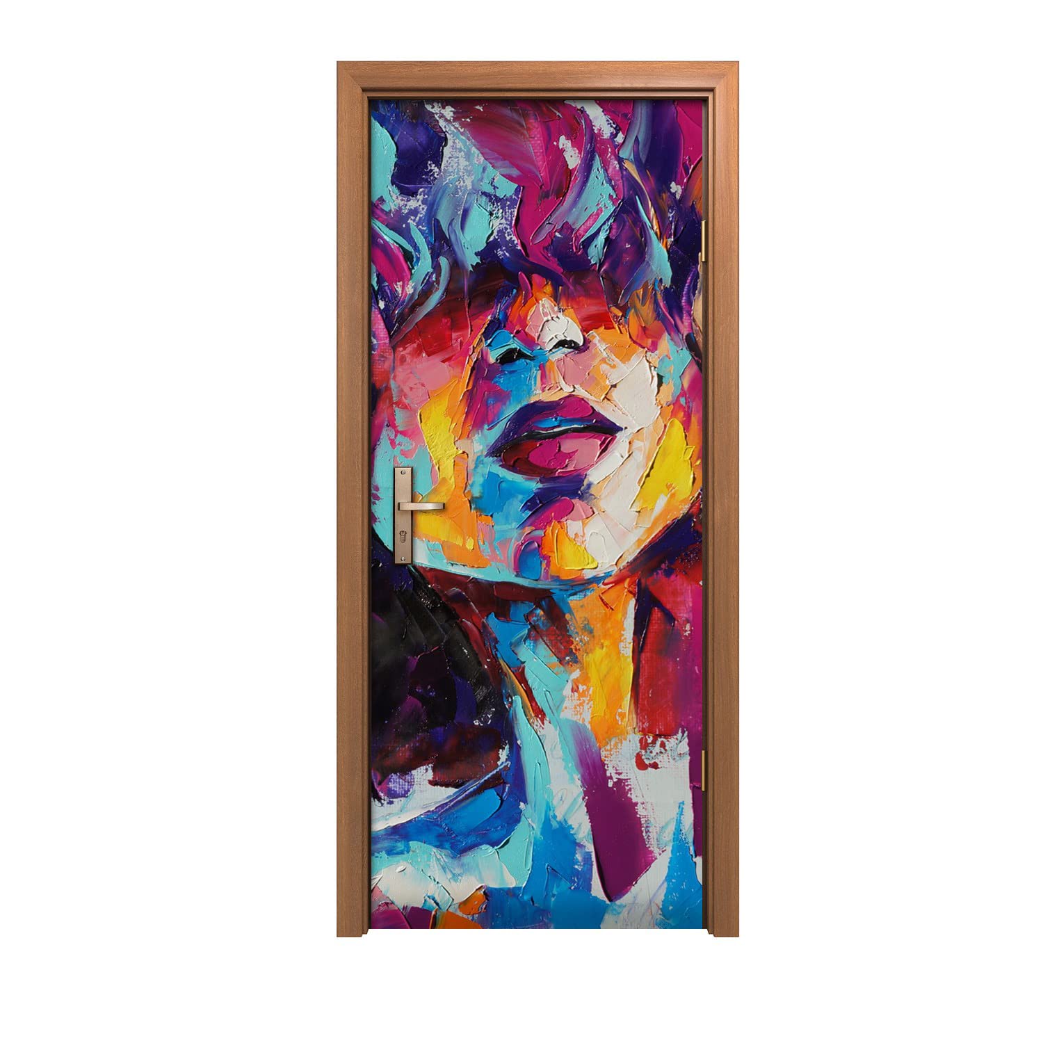 Design d'intérieur autocollant de porte portrait de femme haut de gamme