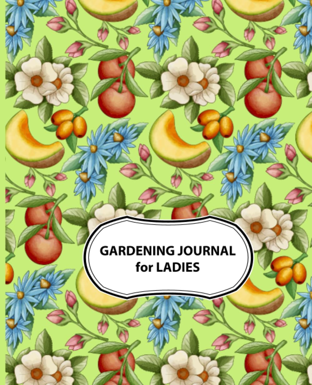 GARDENING JOURNAL for Ladies: Notebook 7.5" x 9.25" Wipe Clean Glossy Cover