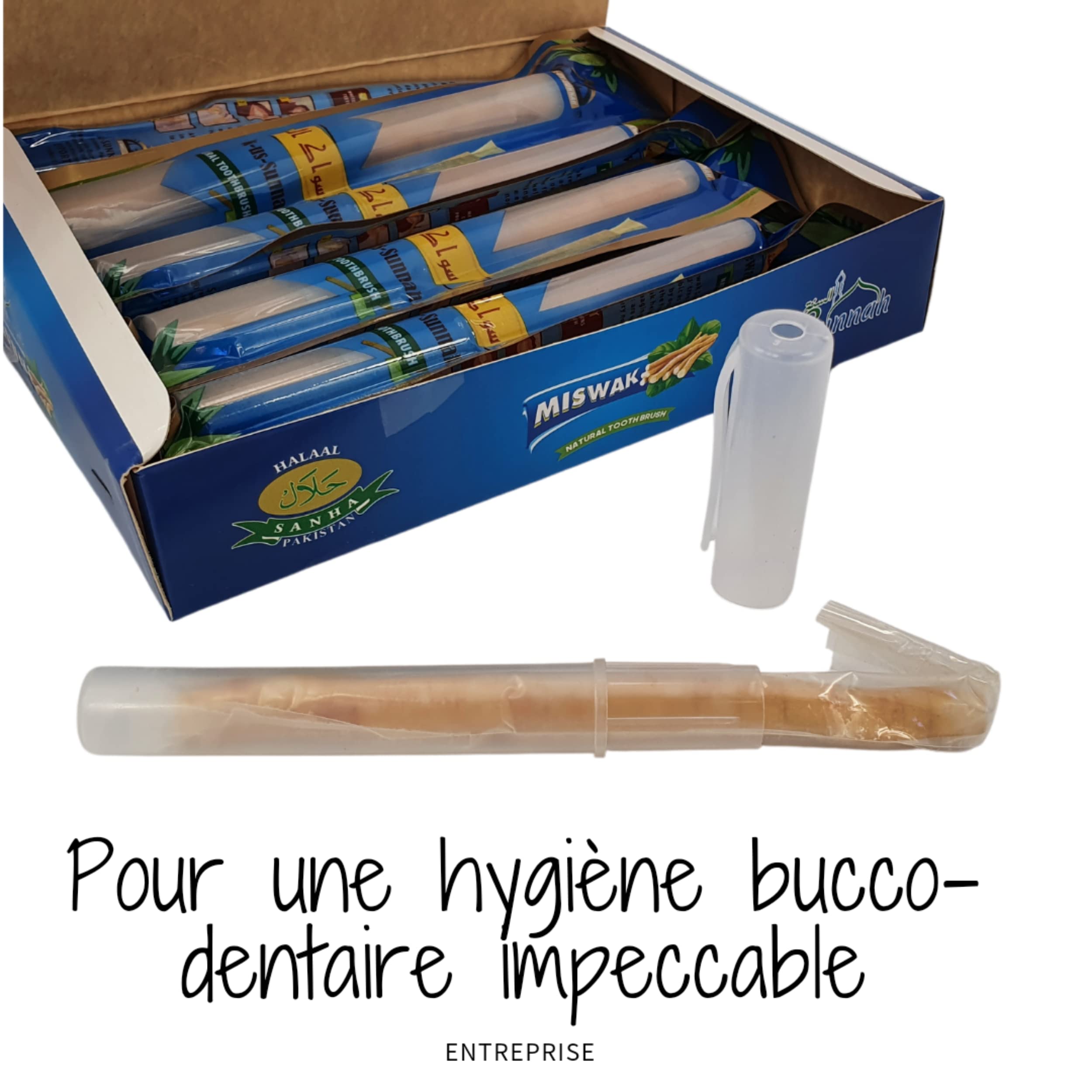MSPURE Set di 12 bastoncini di Siwak con custodia – Spazzolino da denti 100% naturale – detergente, disinfettante e sbiancante, ecologico, biodegradabile e vegano [Soddisfatto o imbottito] (x10)