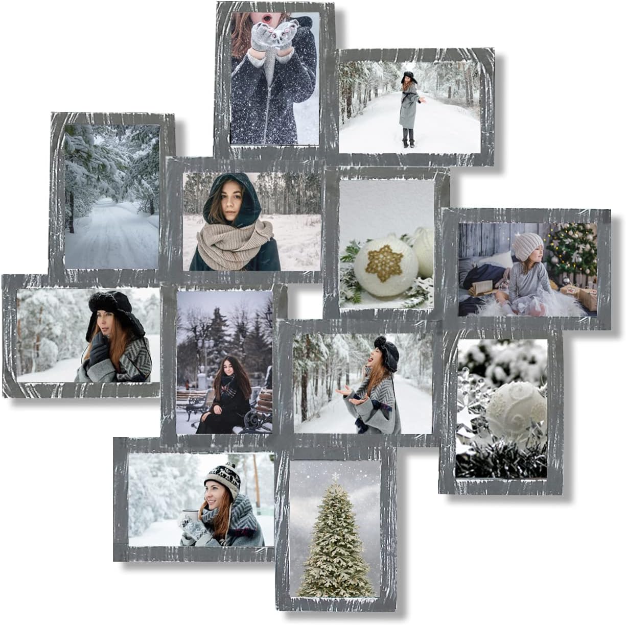 JM-Deco Picture Frames collage 12-Opening Galaxy Photo Frame Gallery Collage Wall Hanging 6x4 Photo Picture Frame Gifts Home Decor | Ashes