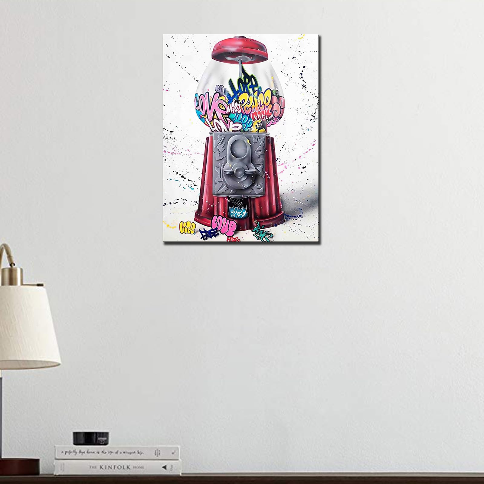 Banksy Street Art Graffiti Funny Pictures Doodle Paintings Artwork for Living Room Gift 1 Pieces Canvas Wall Art Nordic Home Decor Framed Ready to Hang Poster and Prints (12''W x 16''H) - Image 3