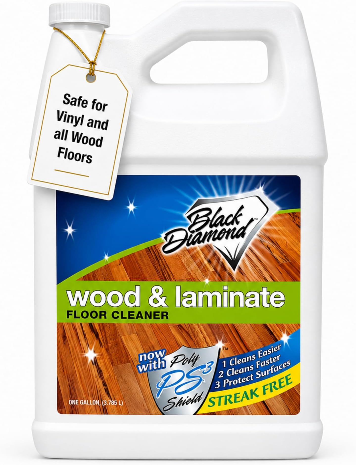 Black Diamond Laminate Floor Cleaner and Hardwood Floor Cleaner Spray - Versatile Solution Safe for Vinyl Floor Cleaner, Wood Floor Cleaner and Polish, and Engineered Hardwood Floor Polish - 128 FL OZ