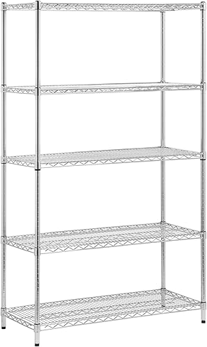 Honey-Can-Do - Estantería ajustable de grado comercial Negro,cromado,Blanco