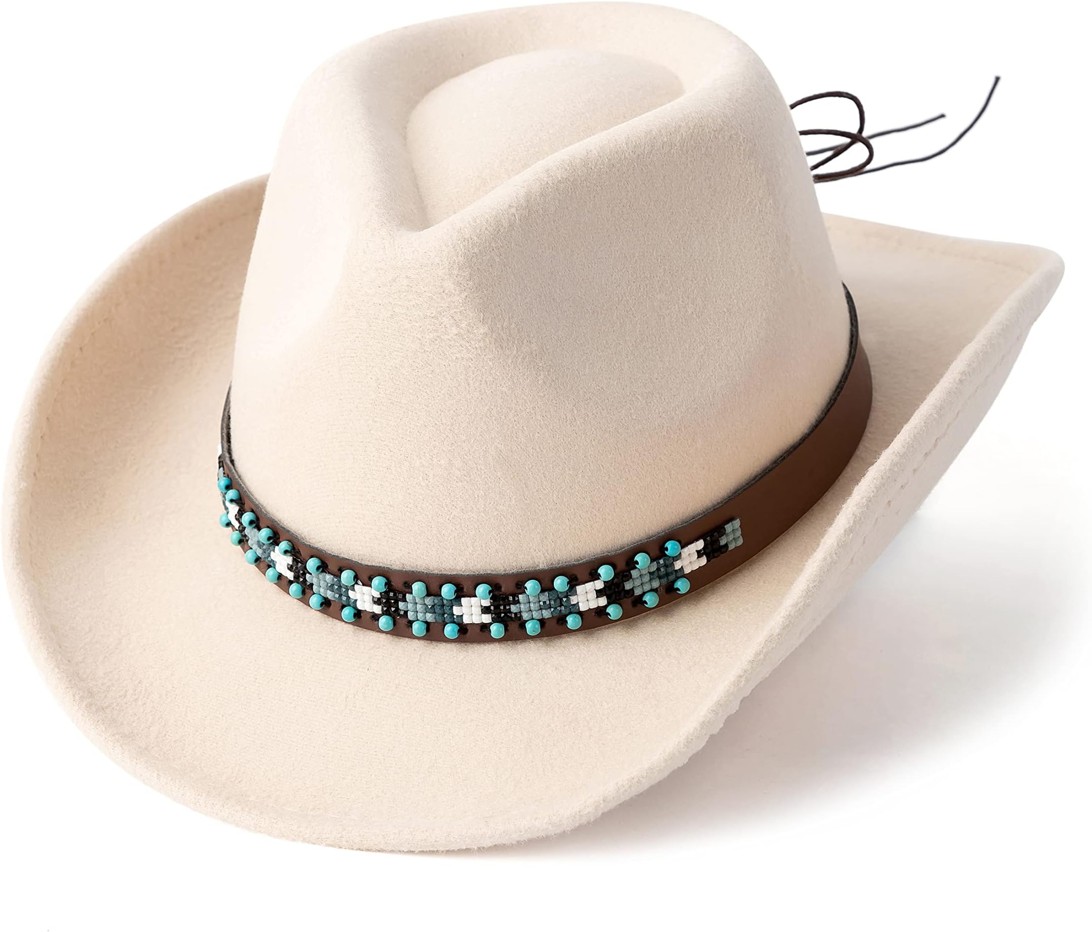 GossifanWestern Cowboy & Cowgirl Hat Felt Wide Brim Women Men Fedora Hats