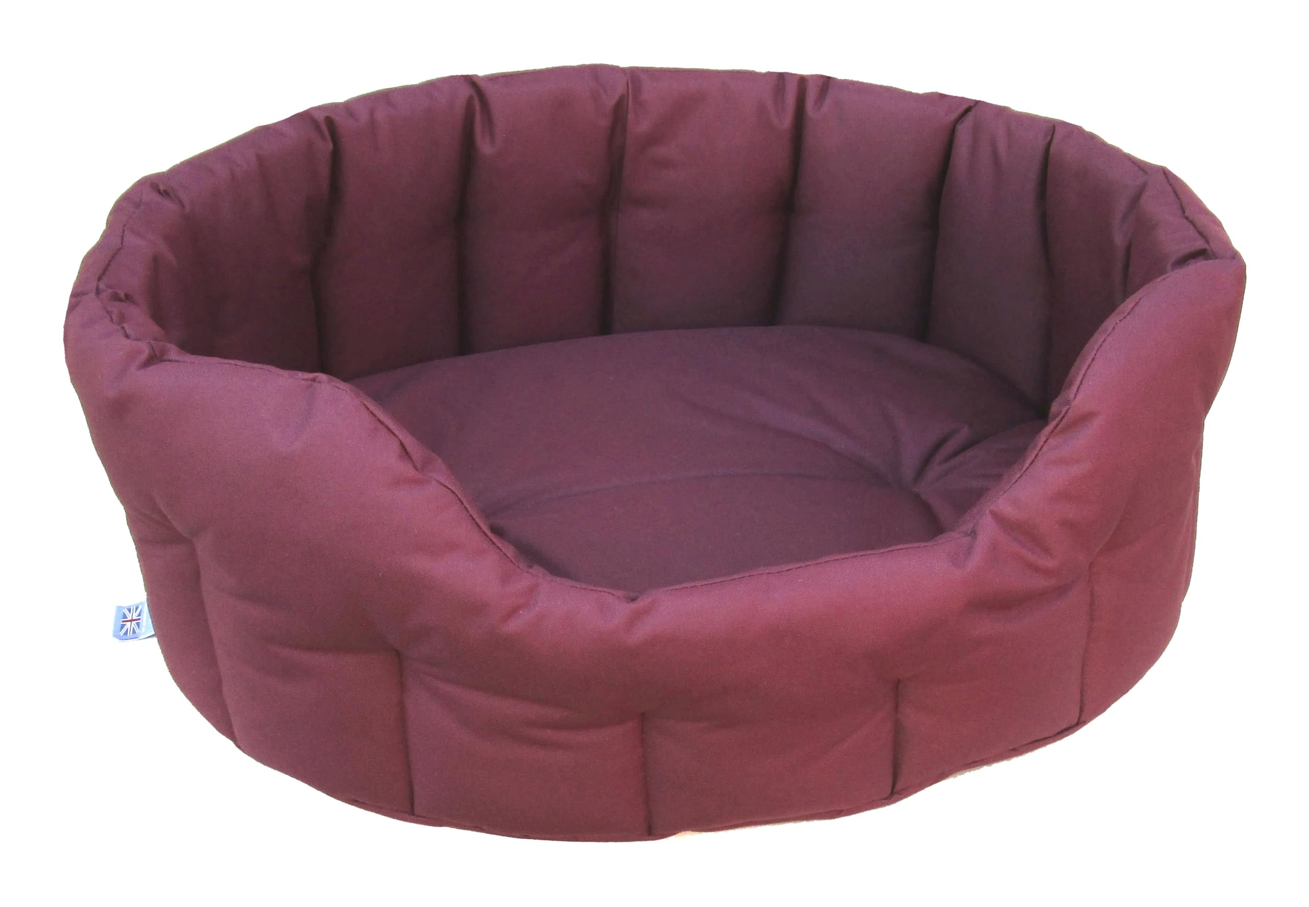 P&L Country Dog Heavy Duty Oval Drop Fronted Waterproof Softee Dog Beds (Burgandy, L)