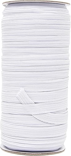 Vista 265 de Mandala Crafts - Rollo de cordón elástico plano para costura y manualidades Beige