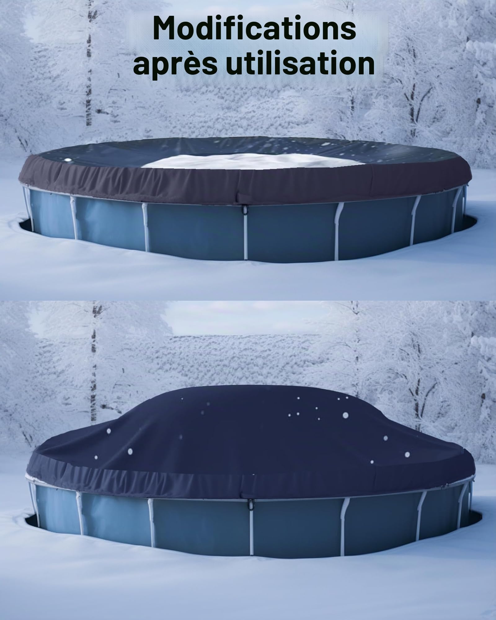 FoundGo Coussin de Piscine pour l'hiver Rond [XXL Ø4m 0.4mm épais] Coussin d'air avec Oeillets Coussin d'hiver Gonflable pour Piscine avec 2X Rouleaux de Corde & Kit de réparation, Vert