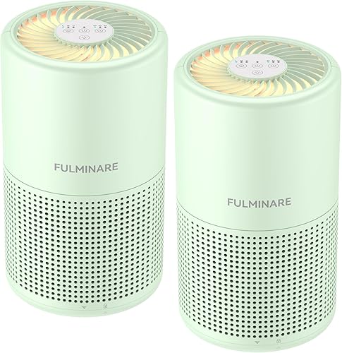 Miniatura 13 de FULMINARE Purificadores de aire para dormitorio H13 True HEPA purificador de aire, limpiador de aire silencioso con luz nocturna, 3 velocidades,