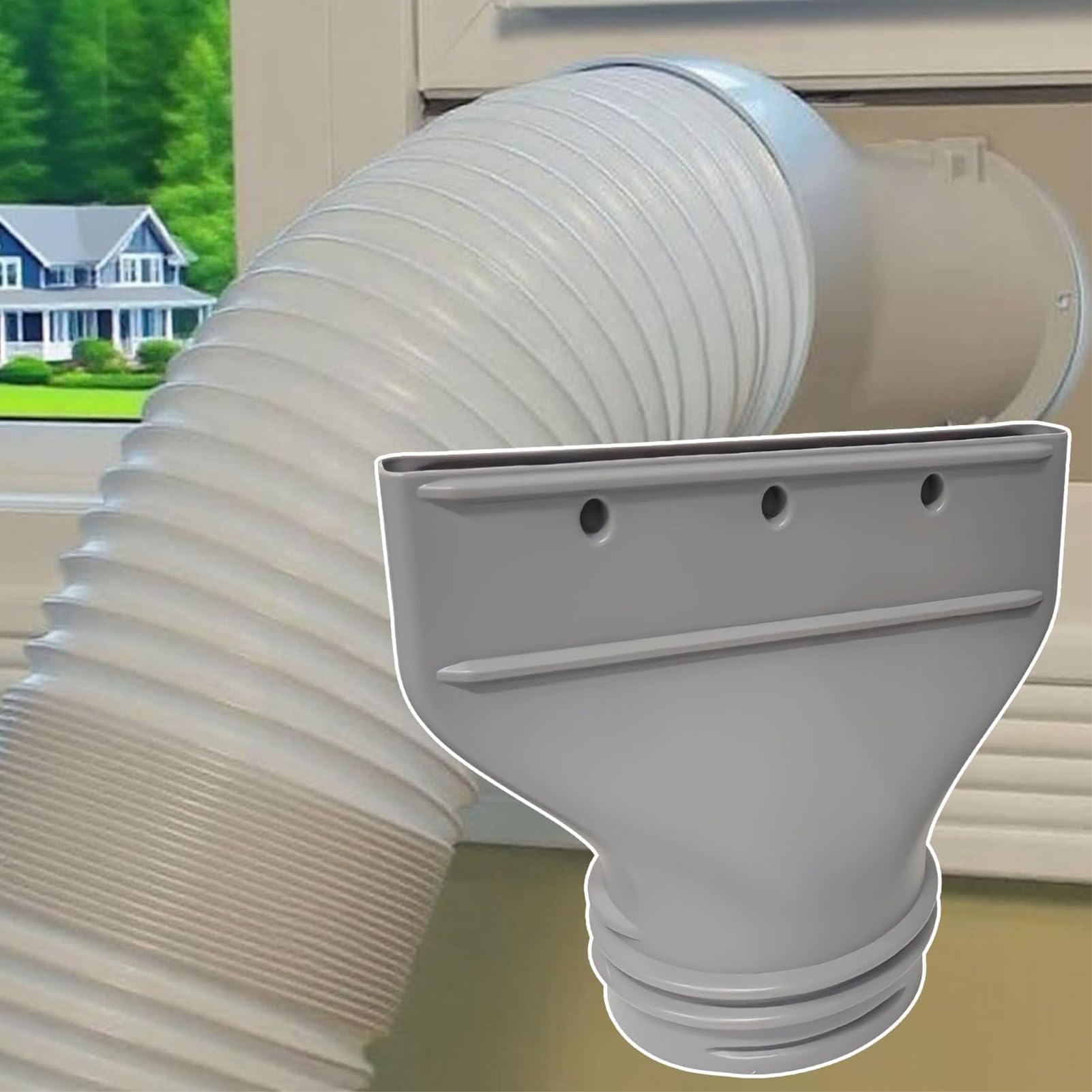 Flacher Klimaanlage Abluftschlauch Adapter, Klimaanlage Kippfenster Adapter Für 130mm/150mm Durchmesser Abluftschlauch Klimagerät Fenster, Abluftschlauchs Adapters Kippfenster Mobile/Auto Klimagerät
