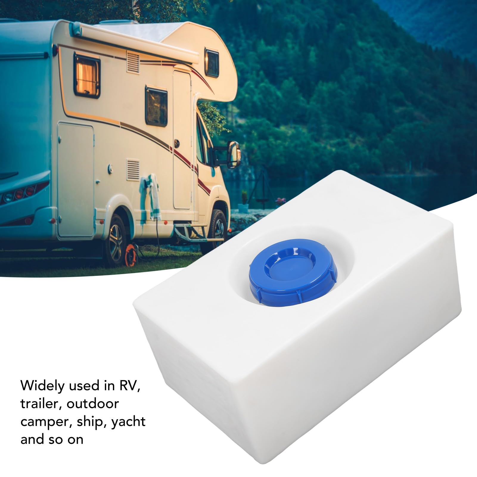 RV Wasserspeichertank Wärme und Kaltbeständiger PE 10 Gallonen Frischwassertank für Anhängerbootyacht, Integriertes Leckresistentes Design mit Großem Durchmessereinlass
