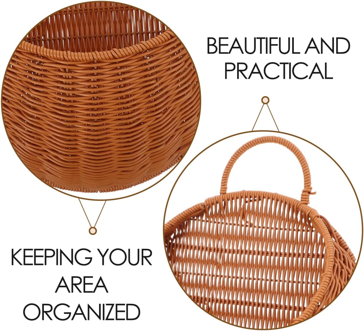 Healifty Hand Woven Wall Basket 13.77X11.61X5.11In Vegetable Storage Basket Hanging Organizer for Kitchen Garlic Onion Potato Keeper Farmhouse Boho Decor