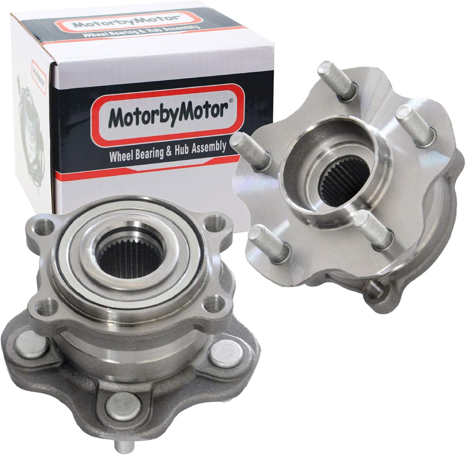 MotorbyMotor 512379 Rear Wheel Bearing and Hub Assembly w/5 Lugs fits for Nissan 370Z, Infiniti G37 G35 Q50 FX35 M35 Q60 M37 QX50 EX35 Q70 QX70 M45 Q40 M56 FX37 M35h G25 Wheel Hub Bearing Assembly