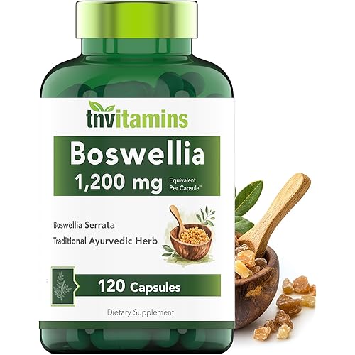 tnvitamins Boswellia Extract Capsules, 120 Count | 1,200 mg Per Capsule | 65% Boswellic Acids + 10:1 Concentrated Extract | Boswellia Serrata | Joint & Mobility Support*