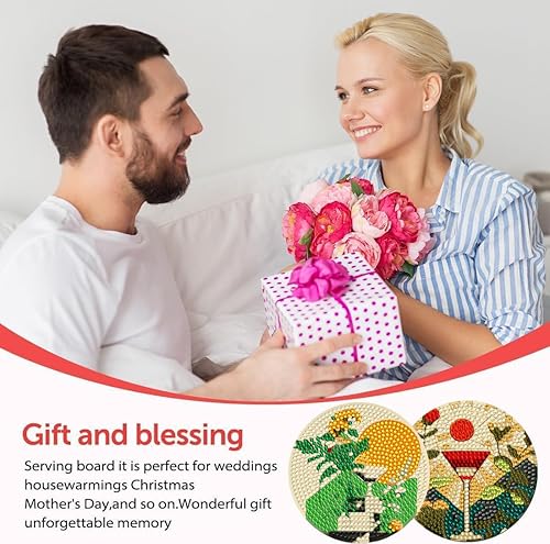 Miniatura 5 de DOTZSO 8 Pcs Abstraction Diamond Painting Coasters with Holder, Diamond Art Coasters for Beginners, Adults & Kids Diamond Art Kits for Adults, Craft