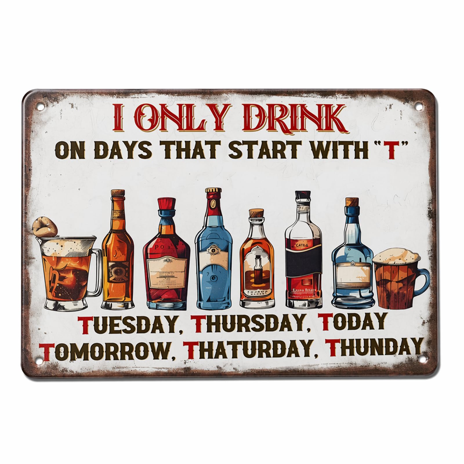 Funny Vintage Metal Tin Bar Signs for Home Bar, Man Cave Accessories, Retro Garden Bar Decor, Outdoor Tiki Bar Signs and Plaques, 20x30cm