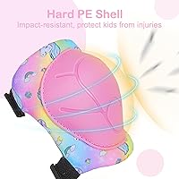 Vista 4 de FIODAY Rodilleras para Niños Conjunto de Equipo Protector Ajustable Rodilleras y Coderas para Niños con Protector de Muñeca para Niñas Patines