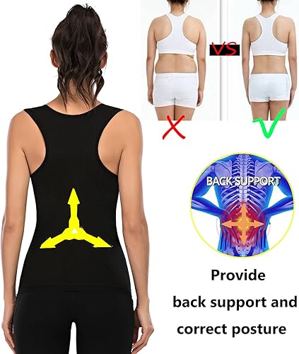 Miniatura 4 de OKHOTY Chaleco de sudor para mujer, chaleco de entrenamiento de cintura para mujer, traje de sauna, camiseta sin mangas, moldeador de cuerpo