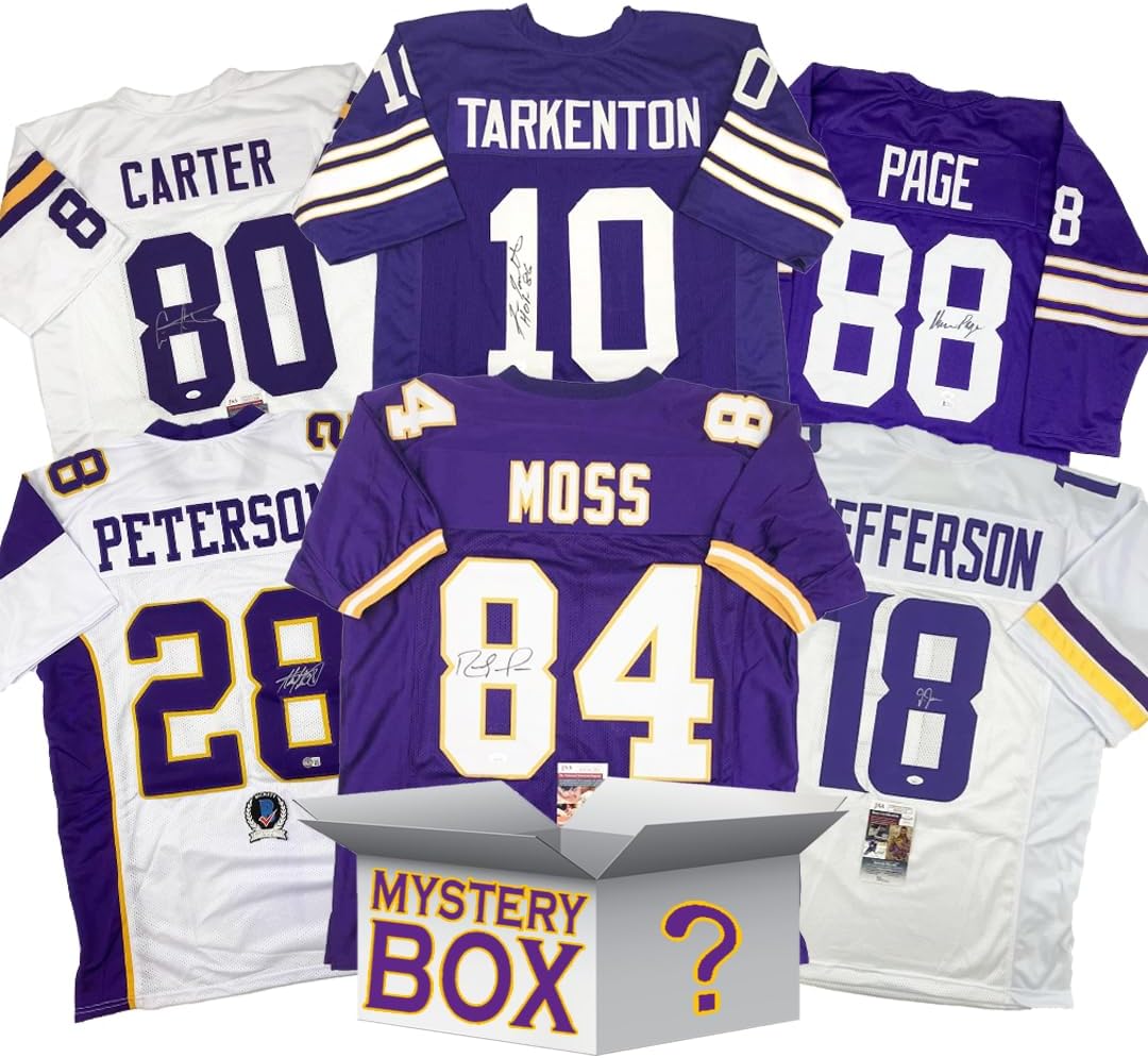Real Autograph MN Football Jersey Mystery Box PSA JSA Real Autograph MN Football Jersey Mystery Box PSA JSA