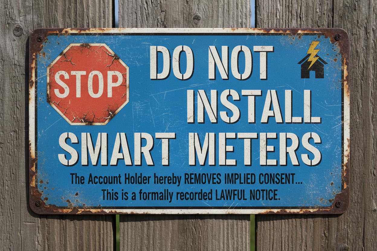 Wall Decor Stop Do Not Install Smart Meters Decal 8x12Inch Vintage Signs Aluminum Plates Printed
