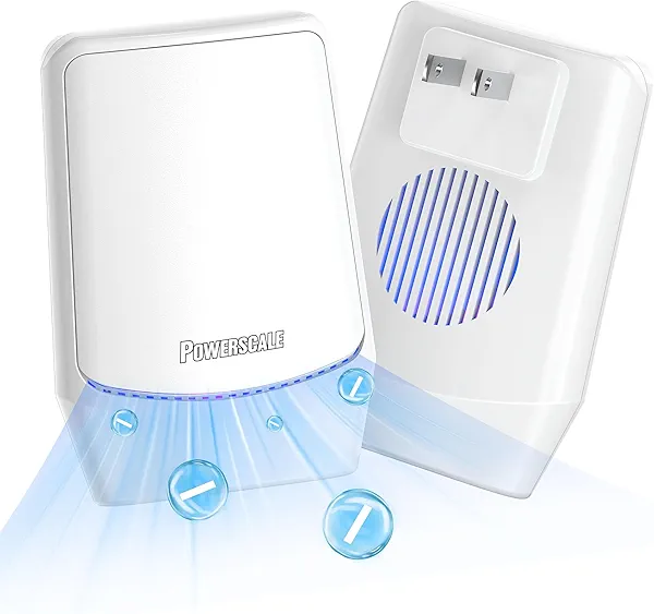 PowerScale FreshAir+ Air Ionizer for Home – Plug-In Air Purifier with Fan, Quiet Portable Negative Ion Generator, Mini Air Cleaner for Bedrooms, Pets, Dust, Pollen, Smoke(1 PC-100 Million)