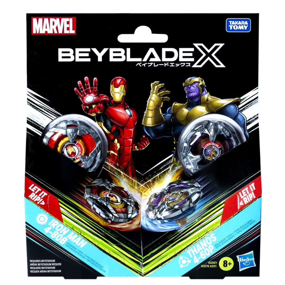 Amazon.com: Beyblade X, Marvel Collab, Iron Man 4-80B vs.Thanos 4