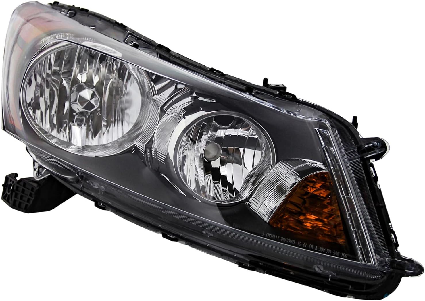 Pair HeadlightsFit for 2008-2012 Honda Accord Pair Headlights Black Housing Halogen Headlamp w/o Bulbs, Halogen Headlamps Black Housing