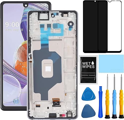 para LG Stylo 6 Reemplazo de pantalla con marco para Stylo 6 Kit de reemplazo de pantalla Q730 Q730am Q730Ttm Q730nm Pantalla LCD digitalizador