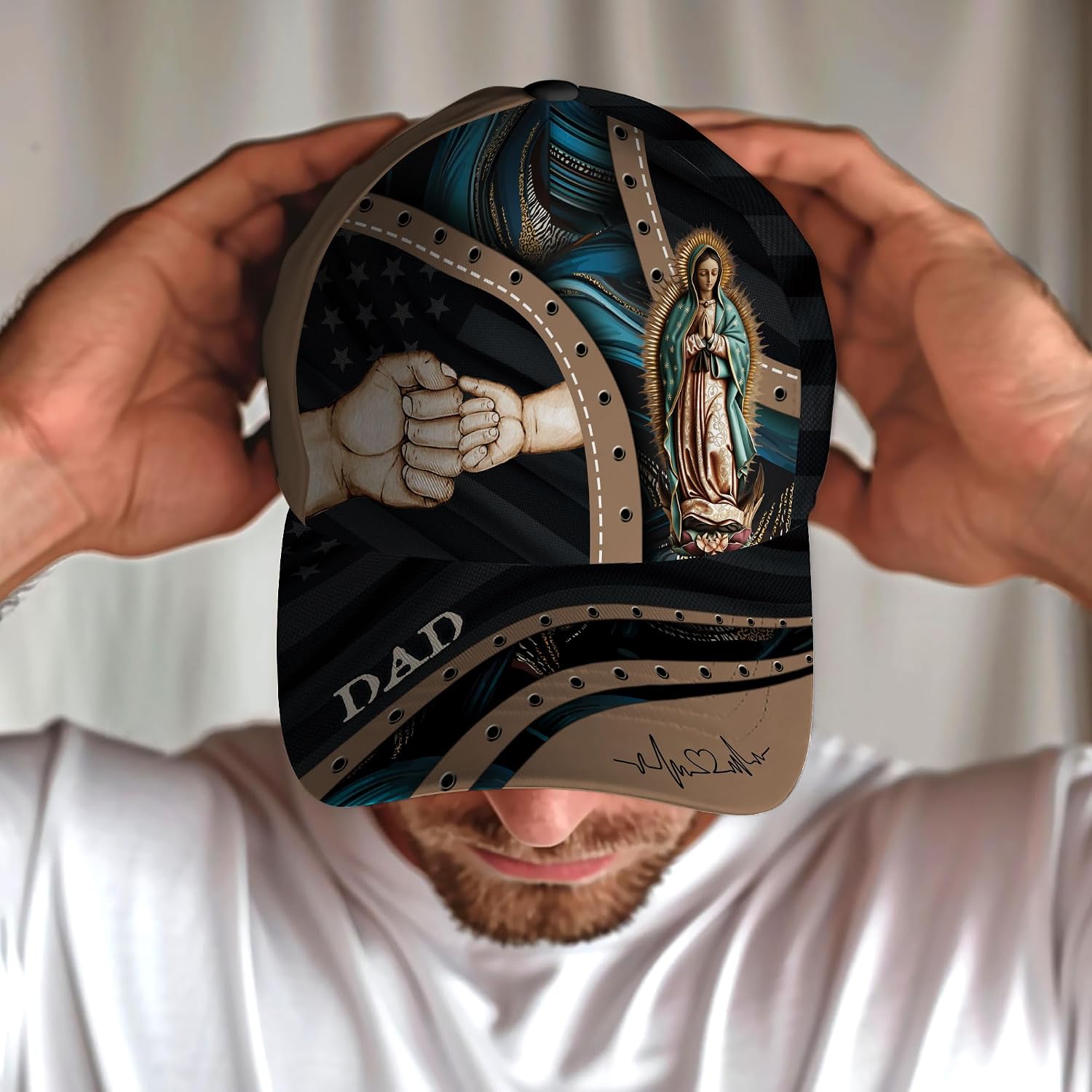 Cap for Dads, Daddy Hats Men, Papa Hat, Fathers Day Hats for Men, Fist Bump Baseball Cap, Mens American Flag Hat
