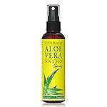 Seven Minerals Travel Size Organic Aloe Vera Spray with 100% Pure Aloe From Freshly Cut Aloe Plant, Not Powder - No Xanthan,So It Absorbs Rapidly With No Sticky Residue (2 fl oz)