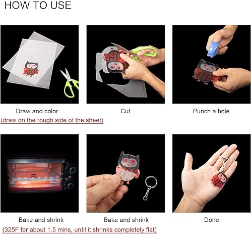 Miniatura 6 de SOFIRE Hojas de película retráctil para papas retráctiles, 123 piezas de papel de arte retráctil de plástico para niños, arte y manualidades