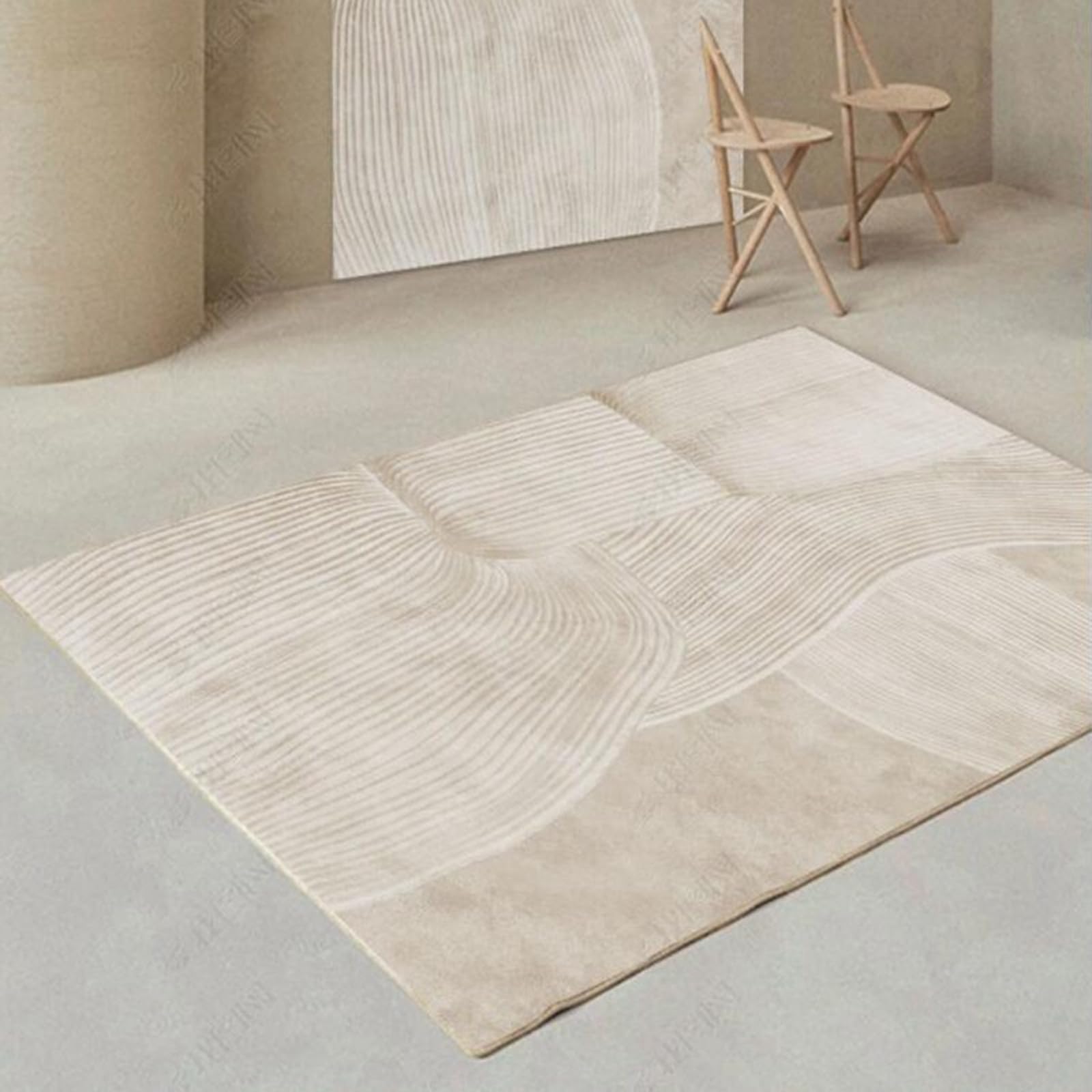 Tapis moderne crème 120x180 pour un salon cosy et lavable en machine