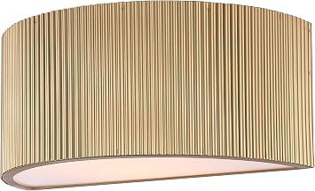 Solana 1-Light Wall Sconce, Gold Finish with Ribbed Detail, LED Compatible Decorative Wall Lighting for Bedroom or Living Room Accent