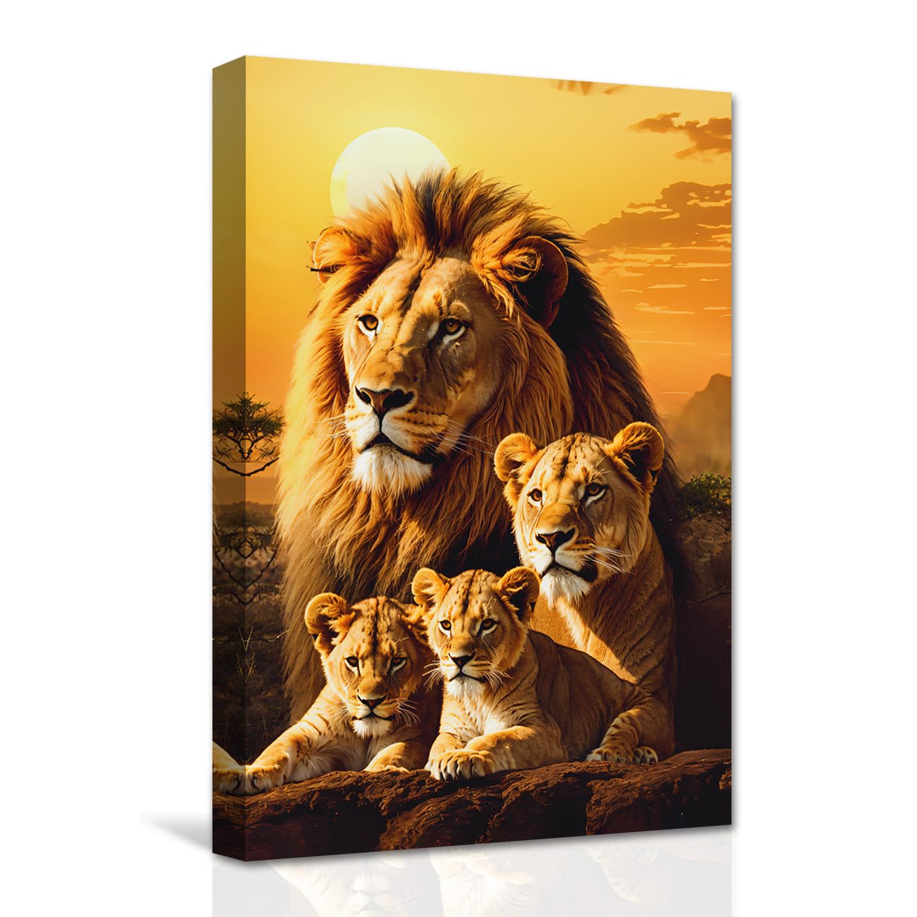 Amazon.com: CXHOSTENT Lion Family Canvas Wall Art Wild Lion