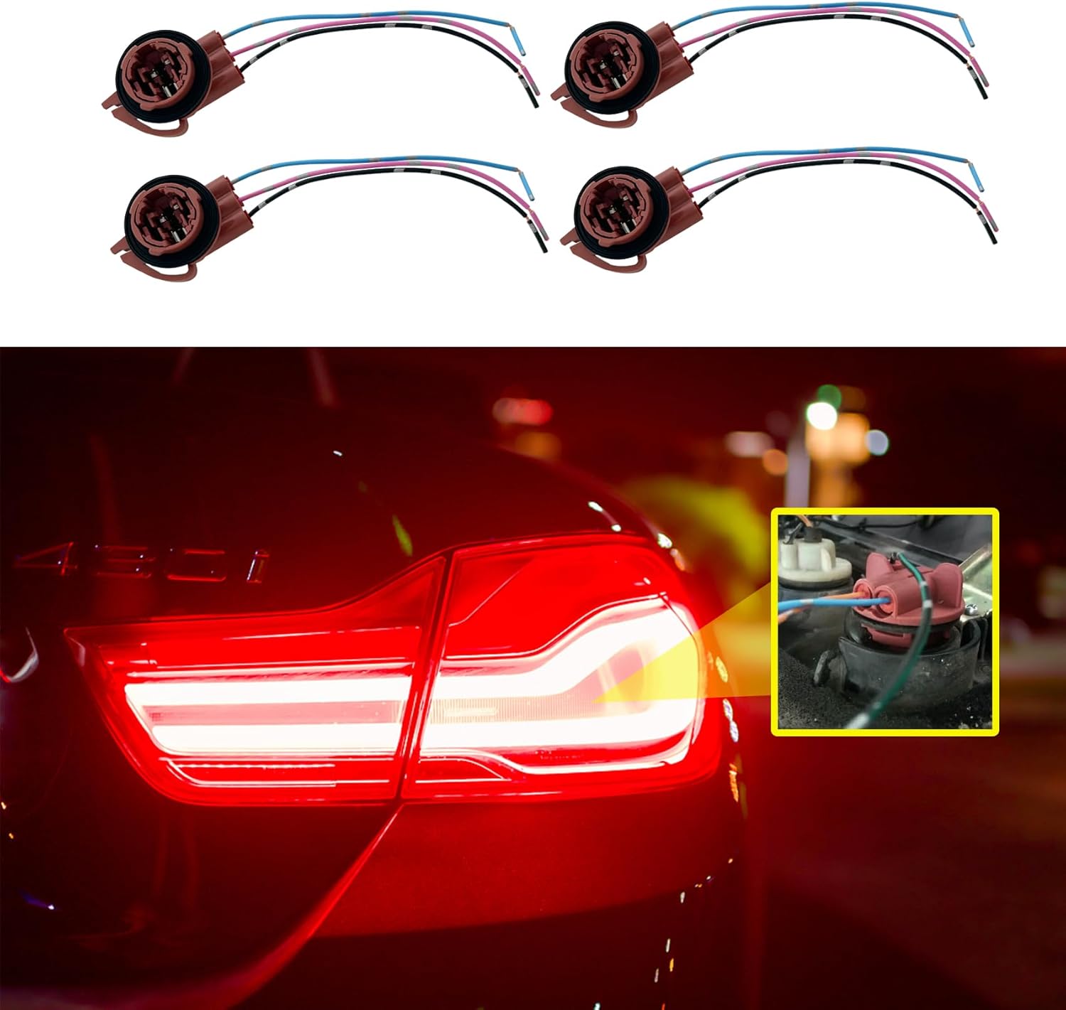 TOMALL 3156 3157 T25 Bulb Sockets Male Adapter For 3157-Male