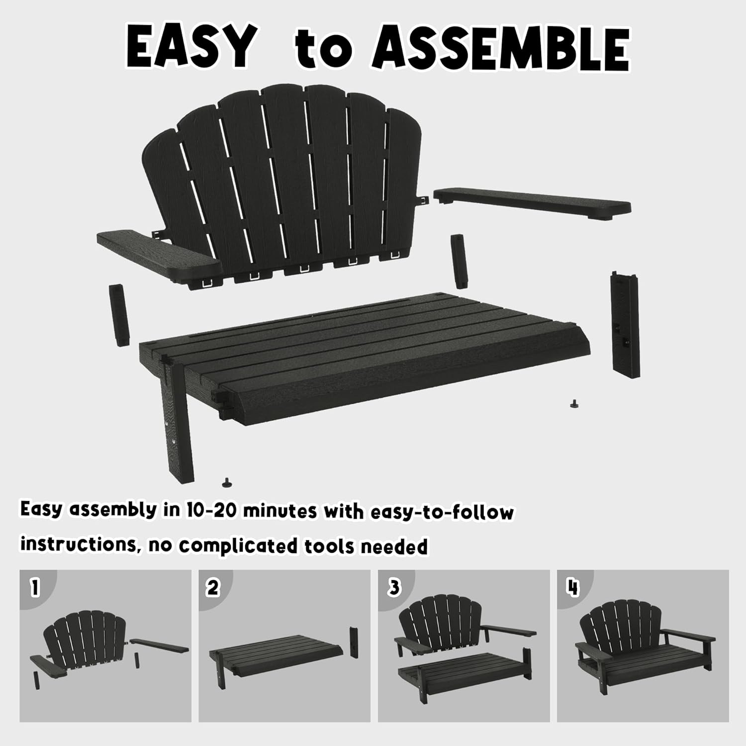 Fancyango Resin Dog Sofa Indoor Outdoor Waterproof Bed Stable Resin Comfort Design - Easy Assembly in Minutes (Black 35.24''*29''*18.5'')