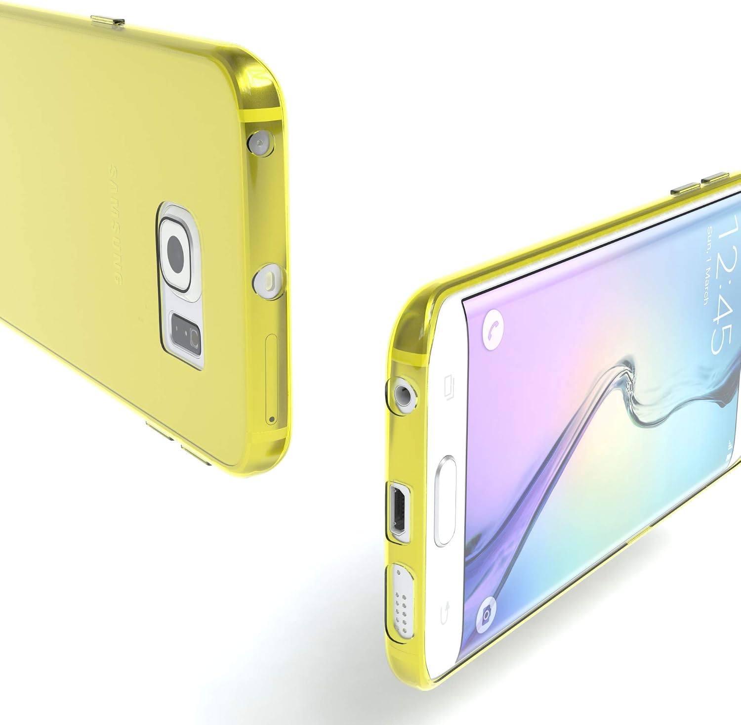 Galaxy S6 Edge Case - Eazy CASE Premium Protective Covers for Samsung Galaxy S6 Edge Silicone Bumper, Shock Absorption - Slimcover Phone Case in Yellow