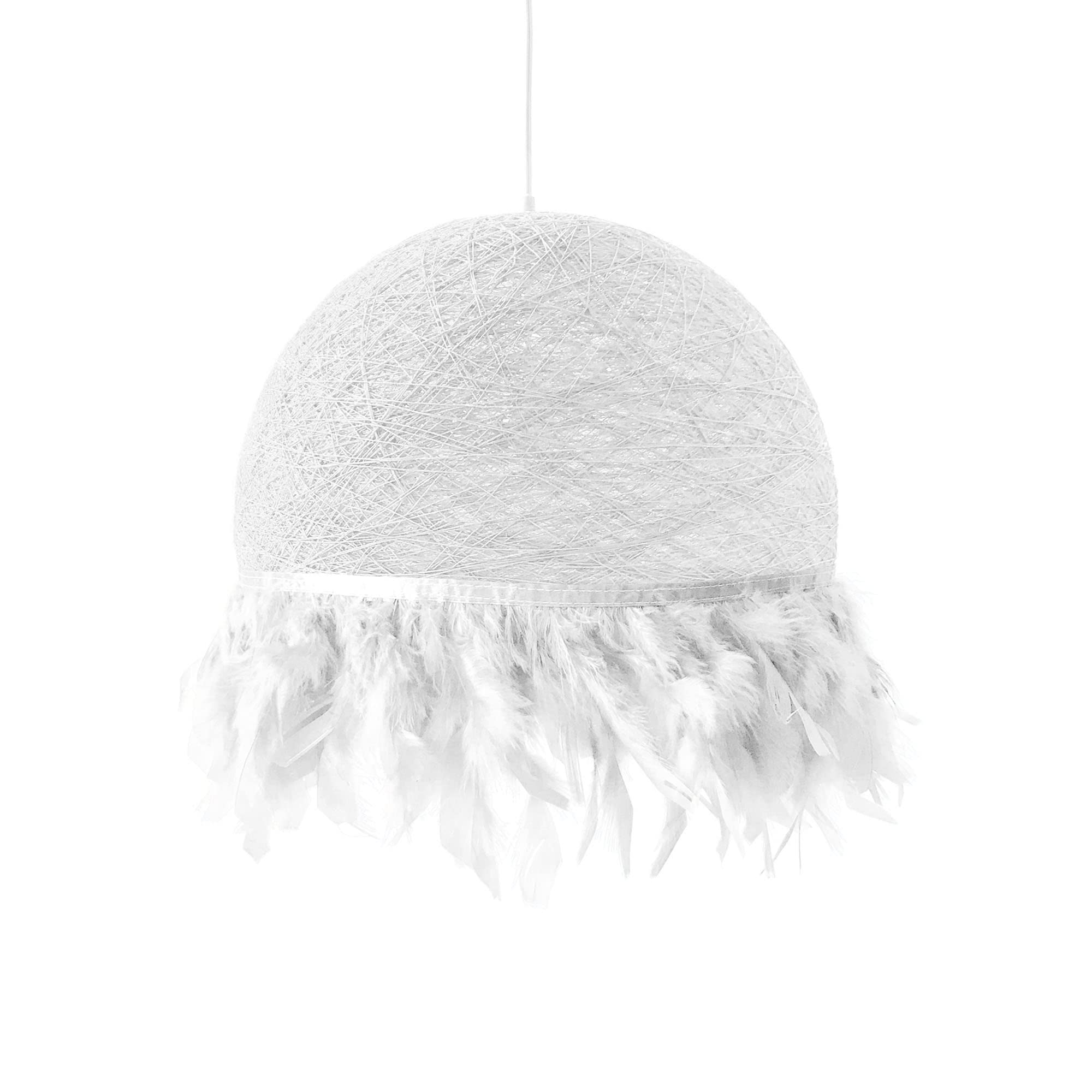 Lampe pendante de plumes blanc chic pour une déco de chambre bohème et cocooning - 8