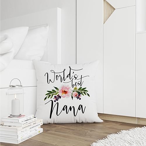 Miniatura 4 de Nana Gifts - Funda de almohada decorativa, funda de almohada de la mejor nana del mundo, regalos de cumpleaños, 18 x 18 pulgadas, funda de cojín