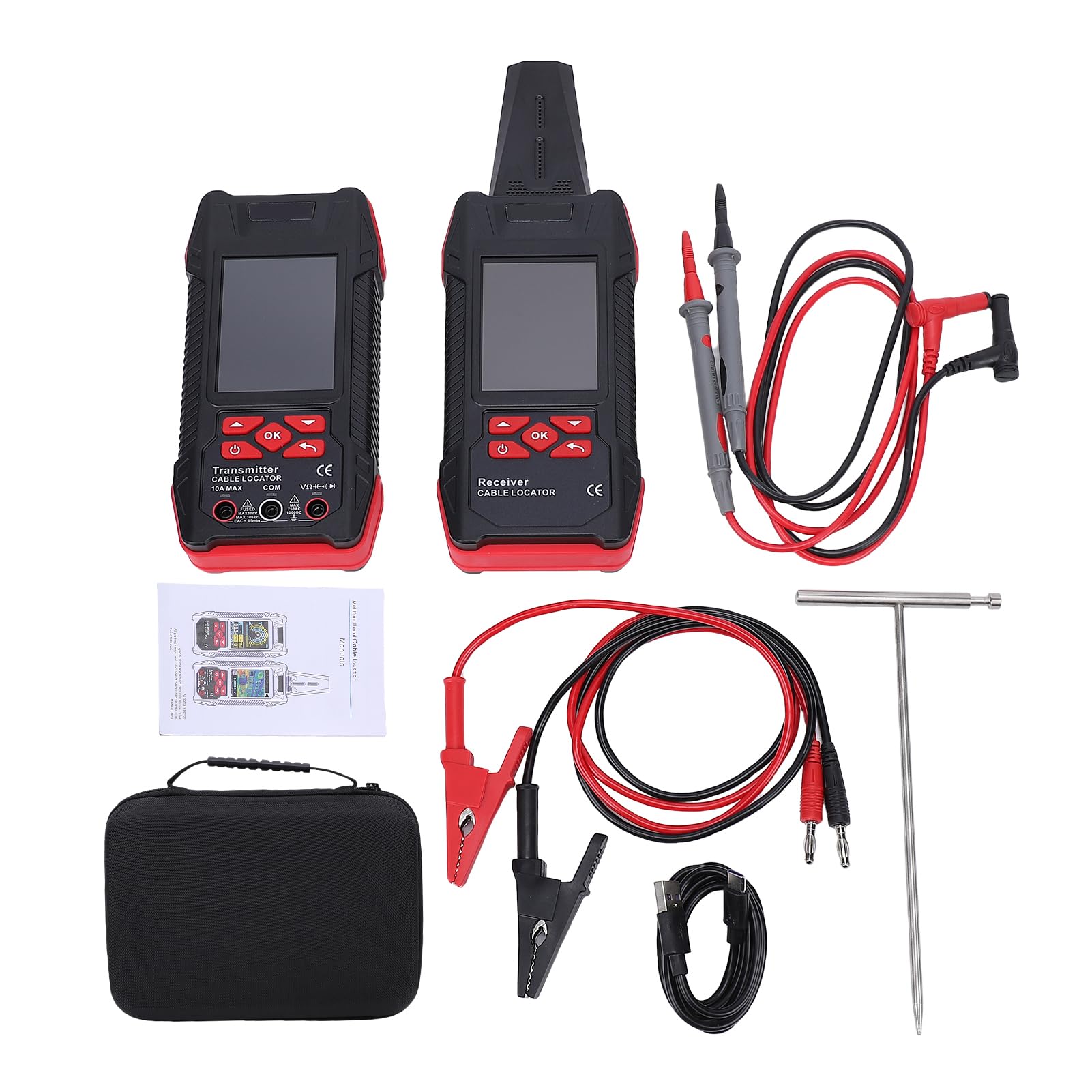 Detector de Cables Localizador de Cables Multifunción, Multímetro Digital Confiable con Linterna para Rastreo de Subterráneos, Ideal para Electricistas, ABS, 1 Unidad