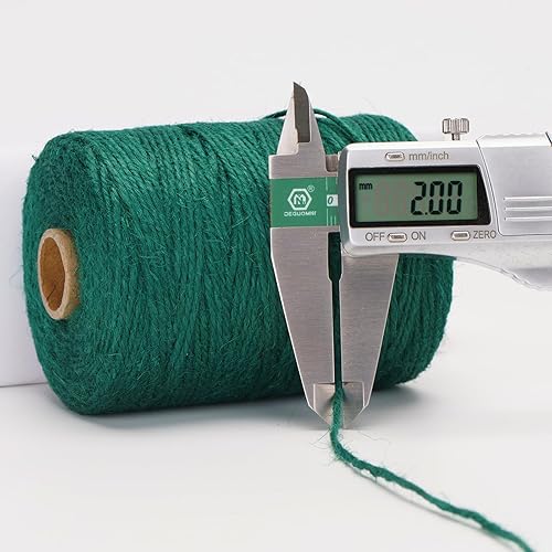 Miniatura 2 de Anwyll Cuerda verde de 656 pies  Cuerda de yute natural de 0.079 pulgadas de grosor, cuerda de jardín resistente, cuerda de cáñamo para plantas