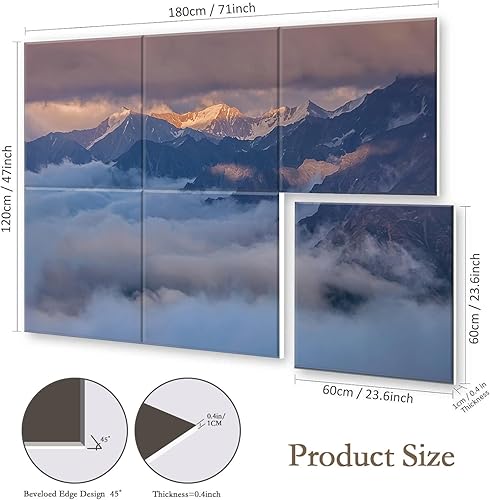 Miniatura 2 de Paneles acústicos artísticos, paquete de 6 pinturas autoadhesivas de pared grandes para decoración de pared, paneles absorbentes de sonido para