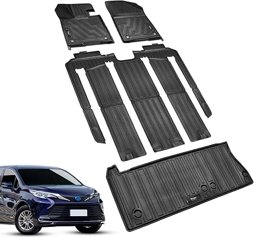 Miniatura 31 de Compatible para Toyota Highlander 2014-2019 Alfombrilla de carga alfombrilla de respaldo 2 en 1 Todo Clima Forro de Carga TPE para Accesorios Toyota