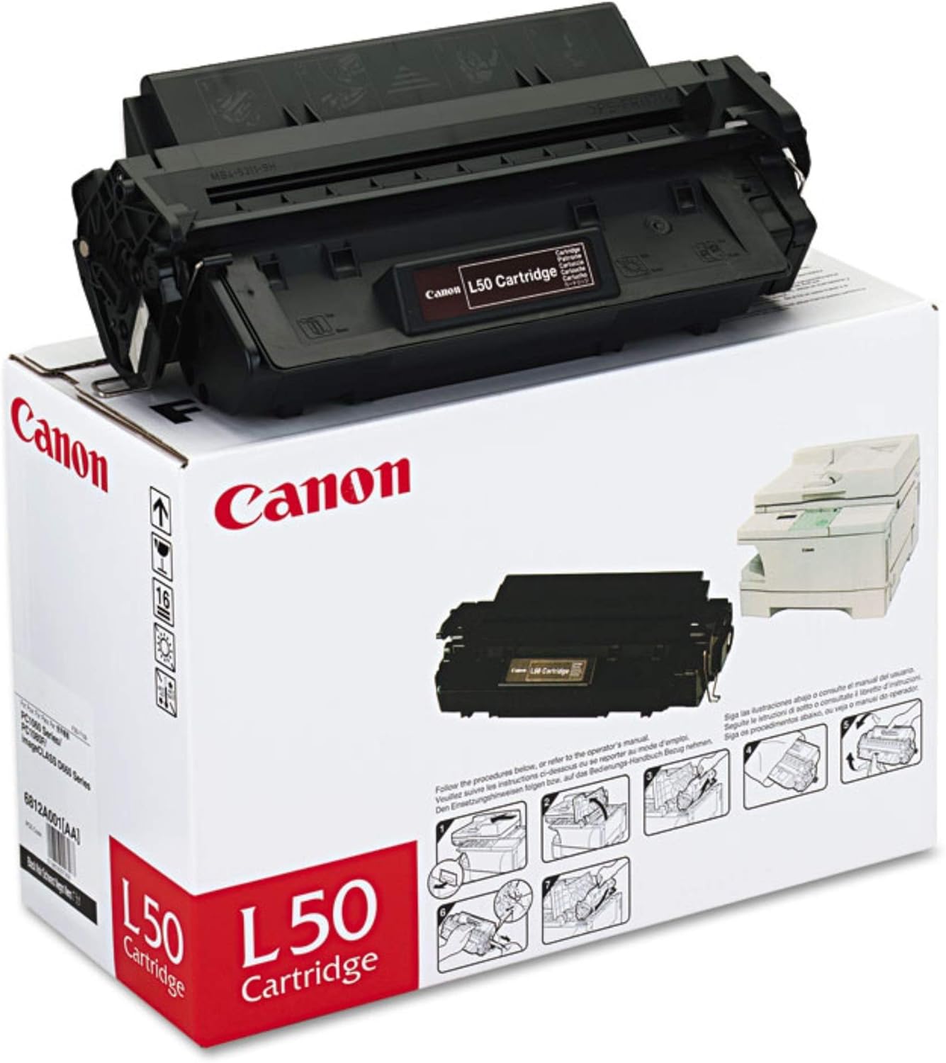 Canon Genuine Toner, Cartridge L50 Black (6812A001), 1 Pack, for Canon PC100 / 300 / 400 / 530 / 700 / 900 Series Peronal Copiers