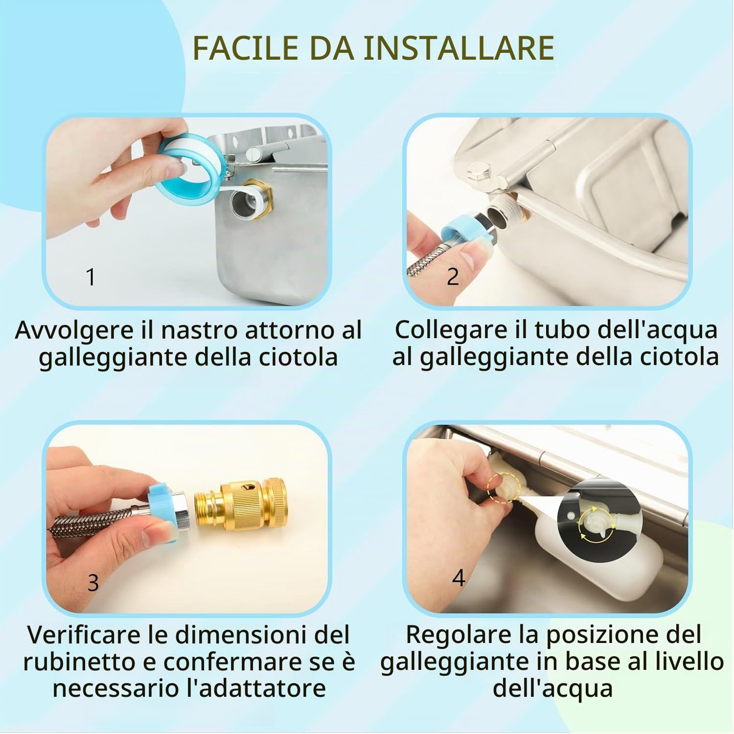 Abbeveratoio Automatico in Acciaio Inossidabile con Valvola a Galleggiante,Abbeveratoio per Bovini,Cavalli,Capre,Cani e Pollame