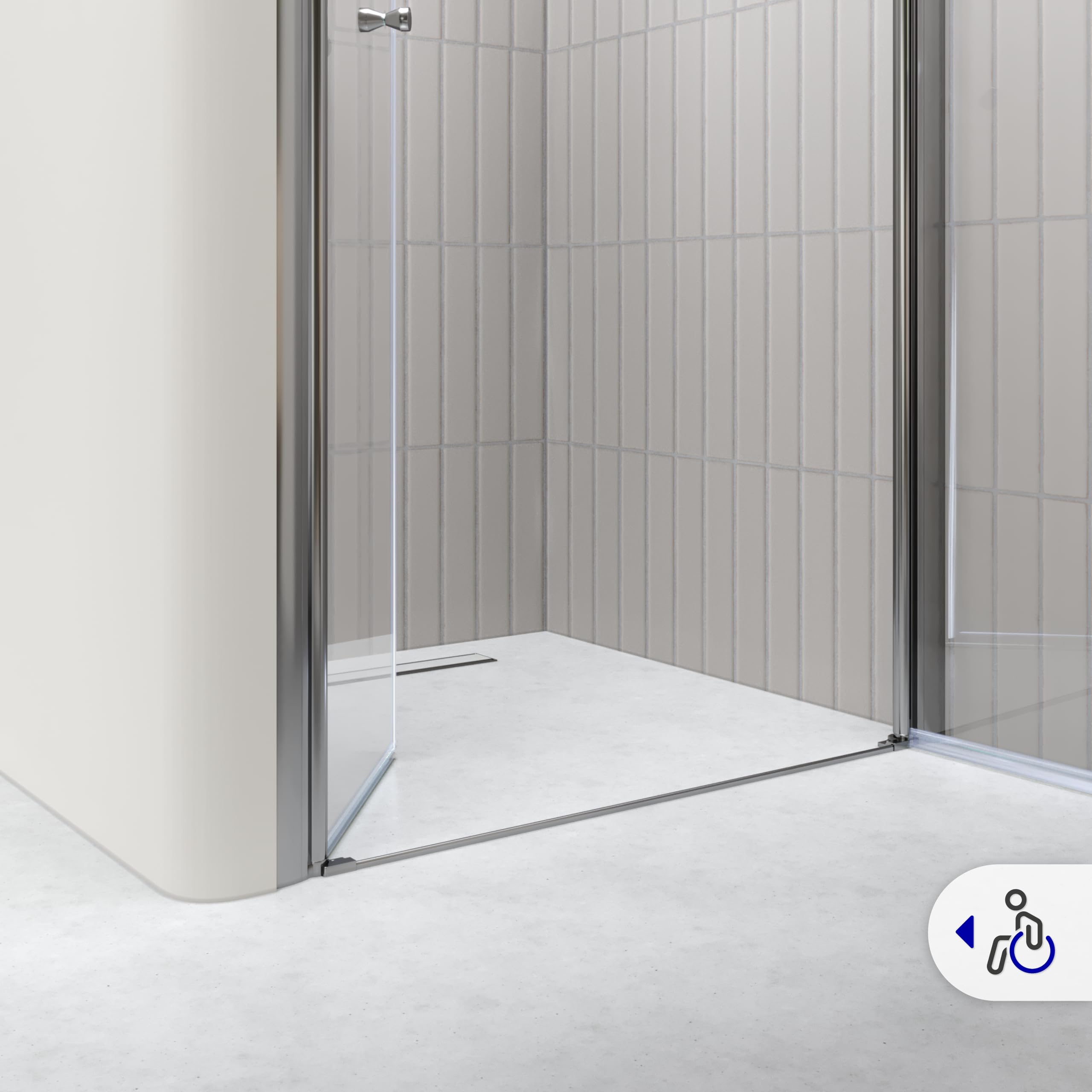 Box doccia Lima, regolabile da 96-100 cm, altezza 195 cm, porta doppia a battente, vetro di sicurezza temperato trasparente ESG 6MM, profili cromati #DTC