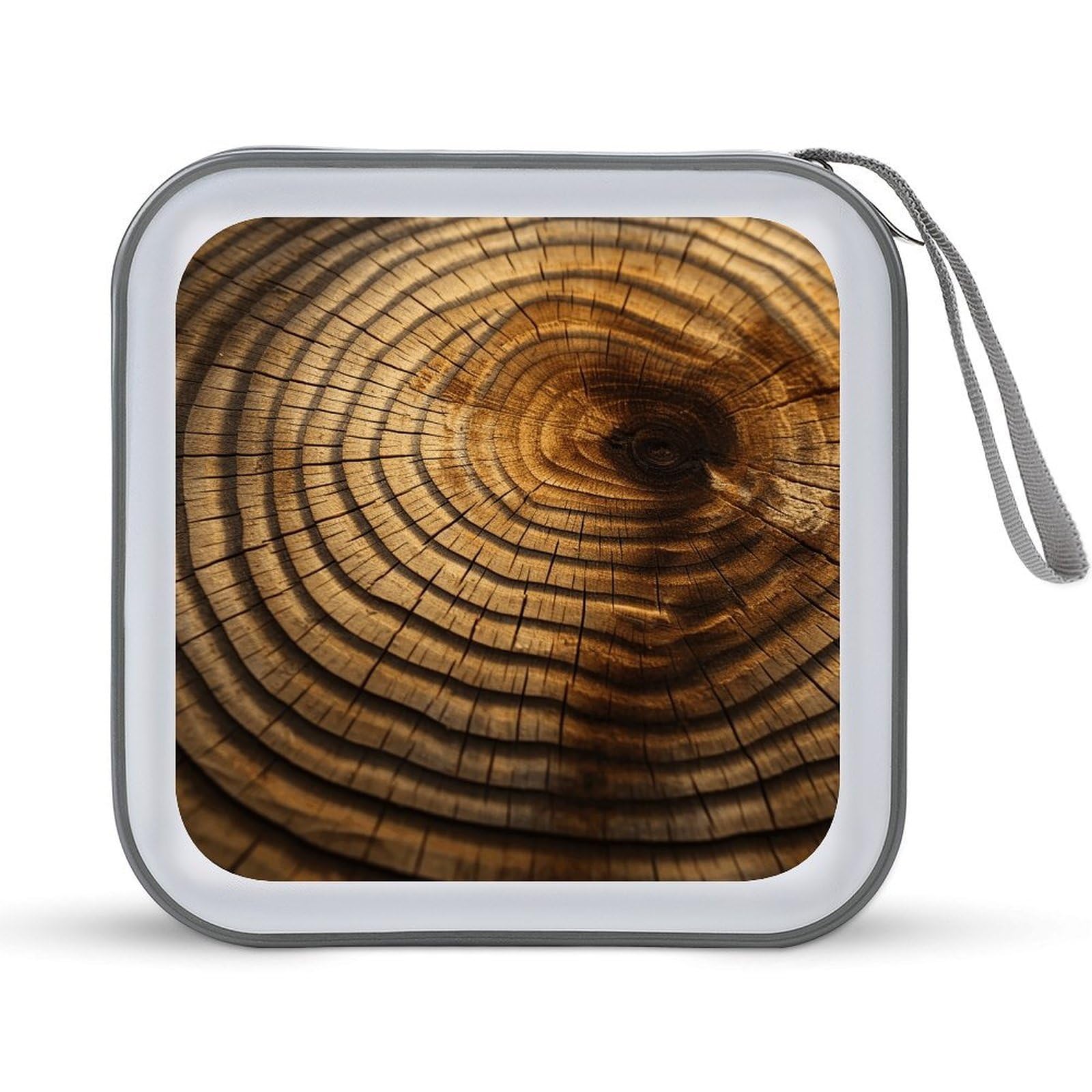 Estuche para CD con diseño de anillos de árbol y capacidad para 40 DVD, portátil y de plástico duro
