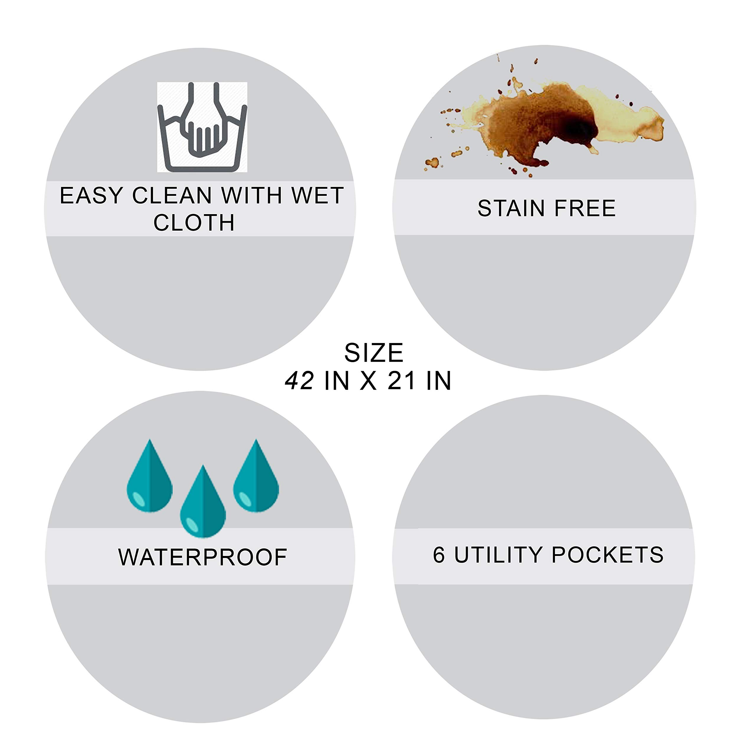 MARINE PEARL Waterproof Refrigerator Top Cover |Protect for Scratches, Wear & Tear and Dust with 6 Utility Sides Pockets(black) (FG01) (cover 0011) 2